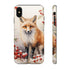 Christmas Fox in a Wreath of Red Berries - Impact Resistant Phone Case iPhone XS MAX Glossy